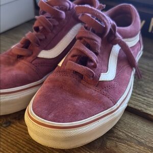 Vans Red and White Sneakers Classic Skate Style